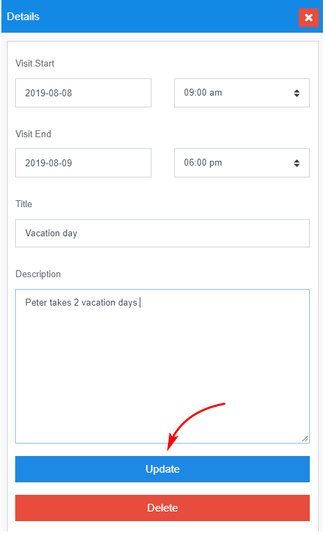 update time block