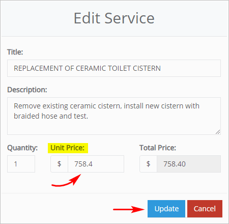 edit service box