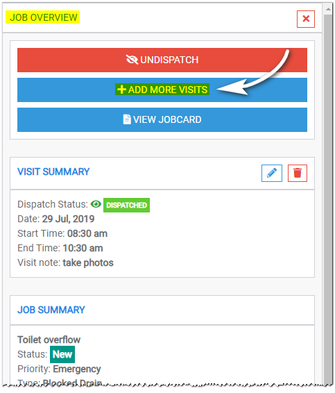 Opening Job Overview panel