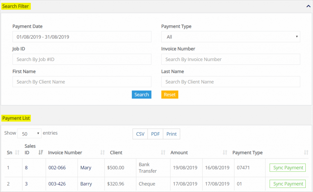 Understanding the Payments page