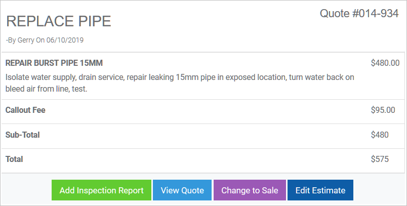 Creating an estimate